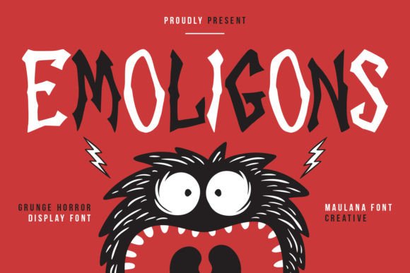 Emoligons: A Grunge Horror Display Font with Bold Character