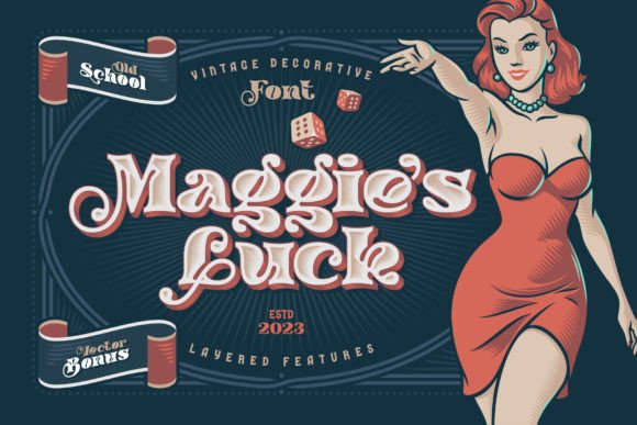 Maggie's Luck: A Layered Vintage Typeface for Bold Designs